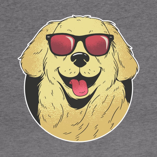 Cool, Smiling Golden Retriever with Sunglasses by SLAG_Creative